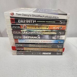 SONY PS3 Lot 9 Games Call Of Duty, Starhawk, Uncharted, Defiance, Untested